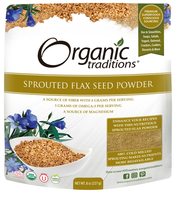 Organic Traditions Sprouted Flax Seed Powder Flex Health and Wellness
